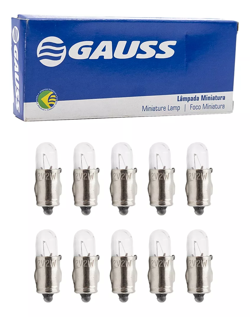 10 LAMPADAS MINIATURA BA7 12V - 2W - INCOLOR UNIVERSAL Auto
