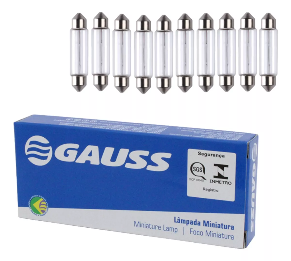 10 LAMPADAS TORPEDO C5W - 12V - 5W - INCOLOR UNIVERSAL